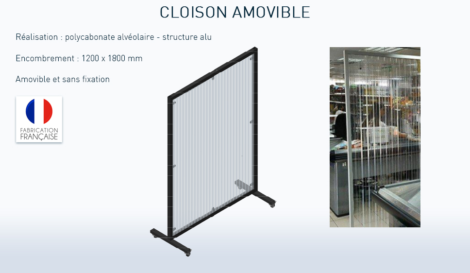 cloison mobile anti contamination covid-19